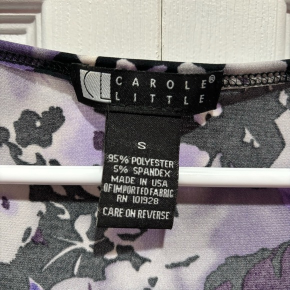 CAROLE LITTLE Women’s Floral Rhinestone Blouse Top Shirt - black/purple, size S - Picture 4 of 4